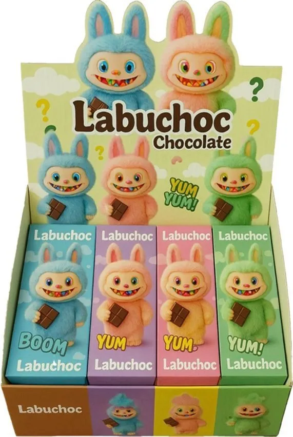 Labuchoc Labu Chocolate Bar 4 Flavor Cream Filled 2.6 oz 20 ct Tray
