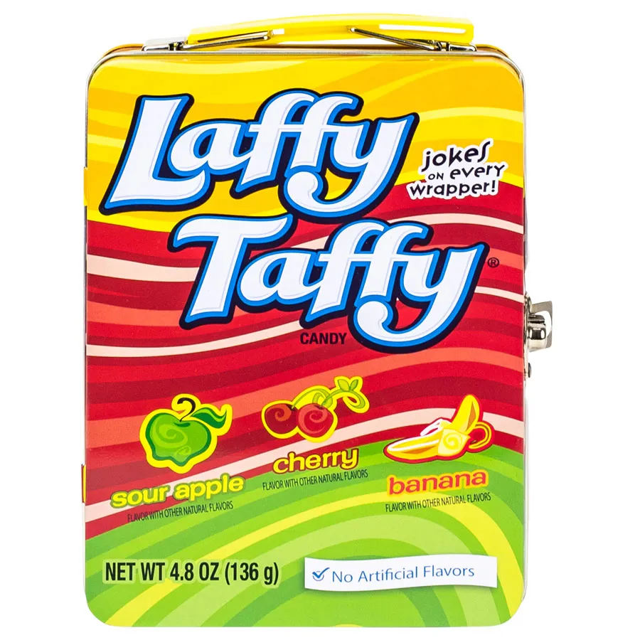 Laffy Taffy Mega Lunch Box Tin Filled Candy 4.8 oz