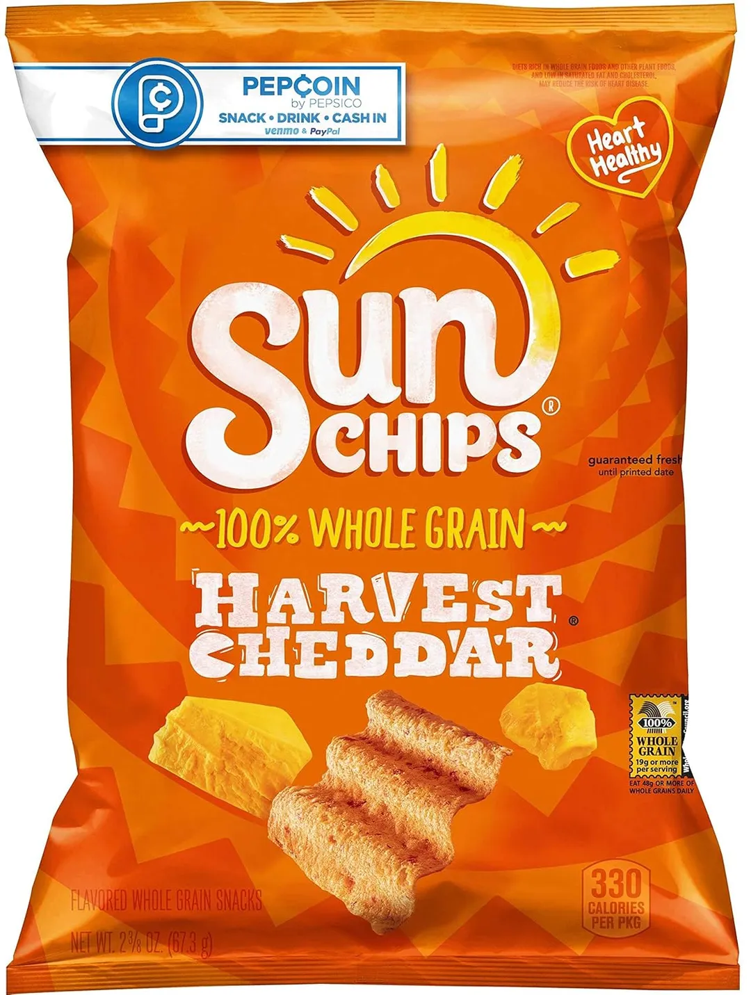 Lays Sunchips Harvest Cheddar Chips 2.37 oz 24ct XVL