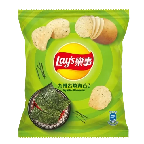 Lays Taiwan Import Kyushu Seaweed Flavor Chips 1.2 oz 12ct