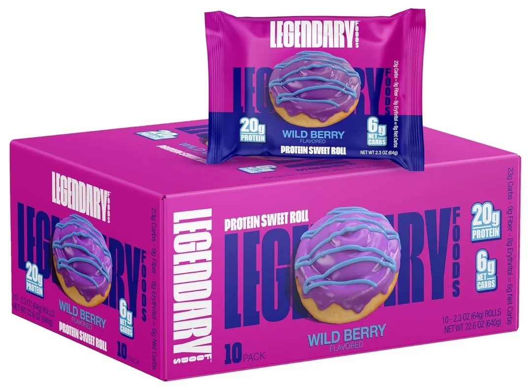 Legendary Protein Sweet Roll Wild Berry 2.3 oz 8 ct Tray