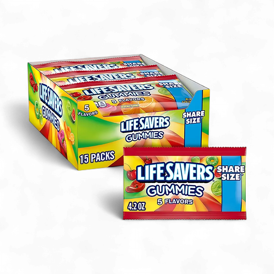 Lifesavers Gummies Share Size 15 Count 4.2 Ounce Bags Tray
