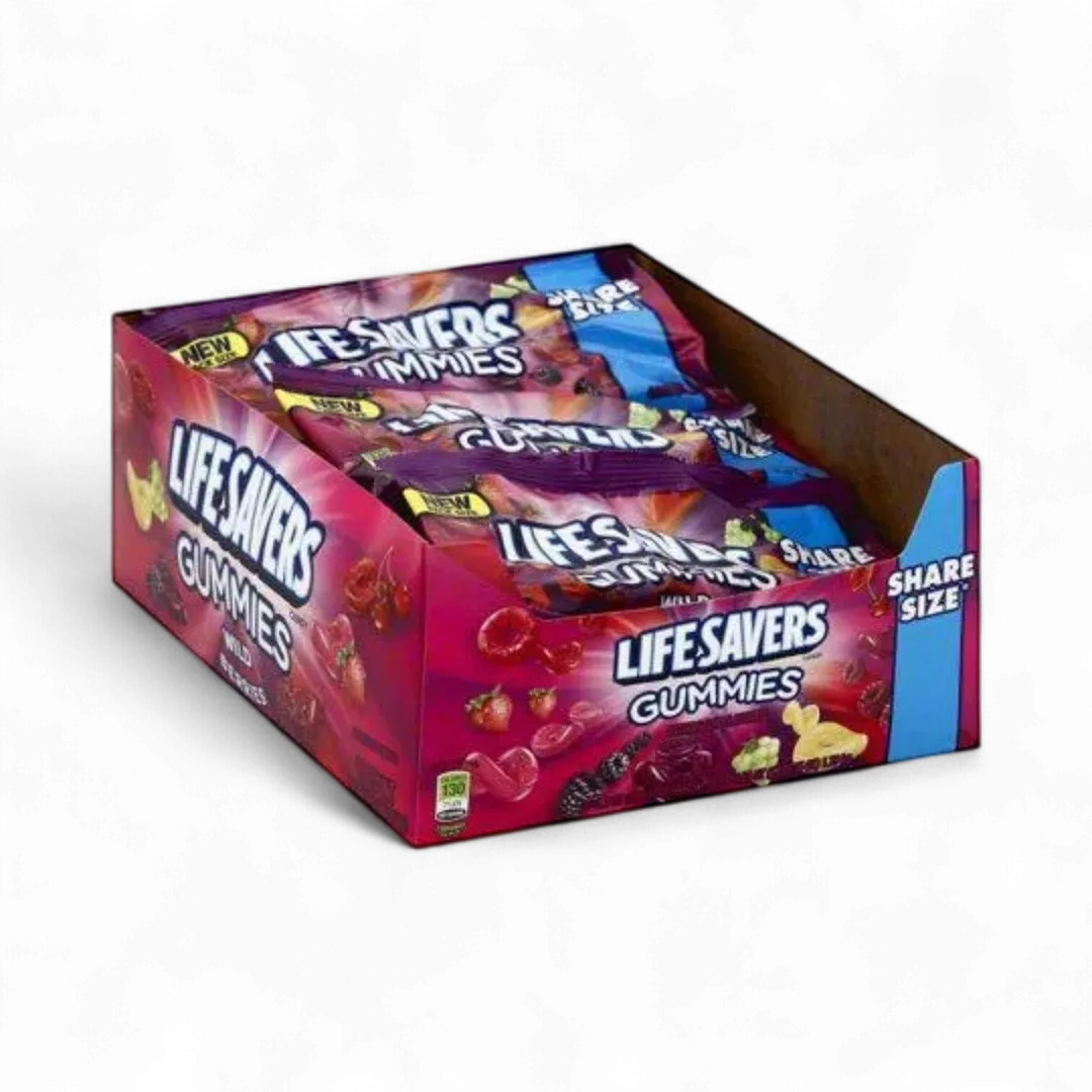 Lifesavers Gummies Wild Berries Share Size 15 Count 4.2 Ounce Bags Tray