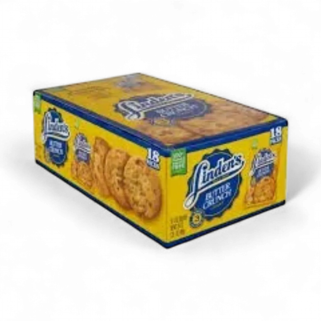 Lindens Cookies Butter Crunch 18 Count 1.8 Ounce Bags Tray