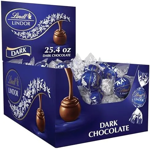 Lindor 60 Ct 25.4 Oz Dark Chocolate Truffles Blue Box