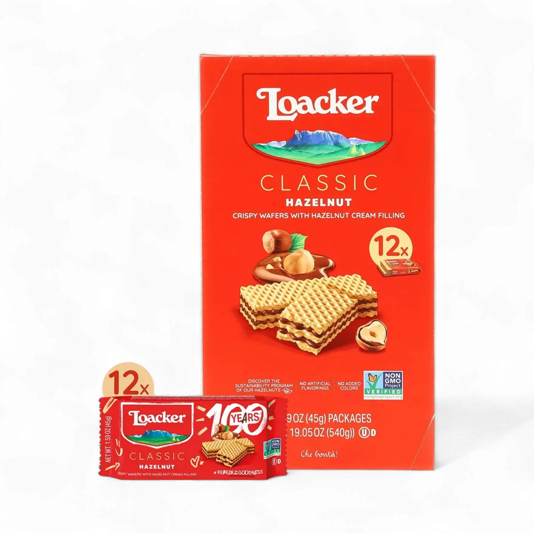Loacker Classic Hazelnut Wafers 1.59oz 12ct Tray