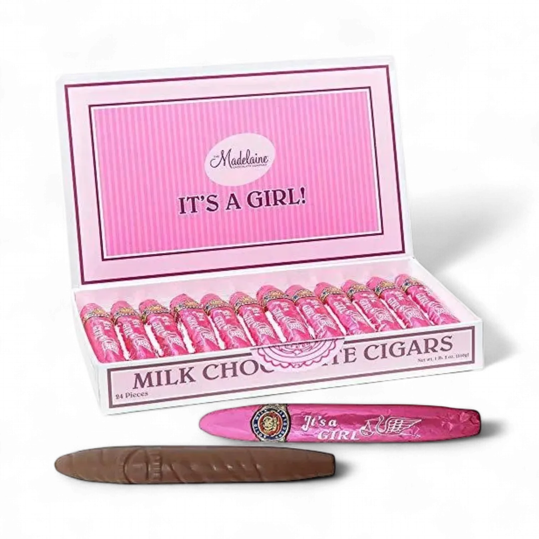 Madelaine Milk Chocolate Cigars It's a Girl Baby Shower 24 COUNT