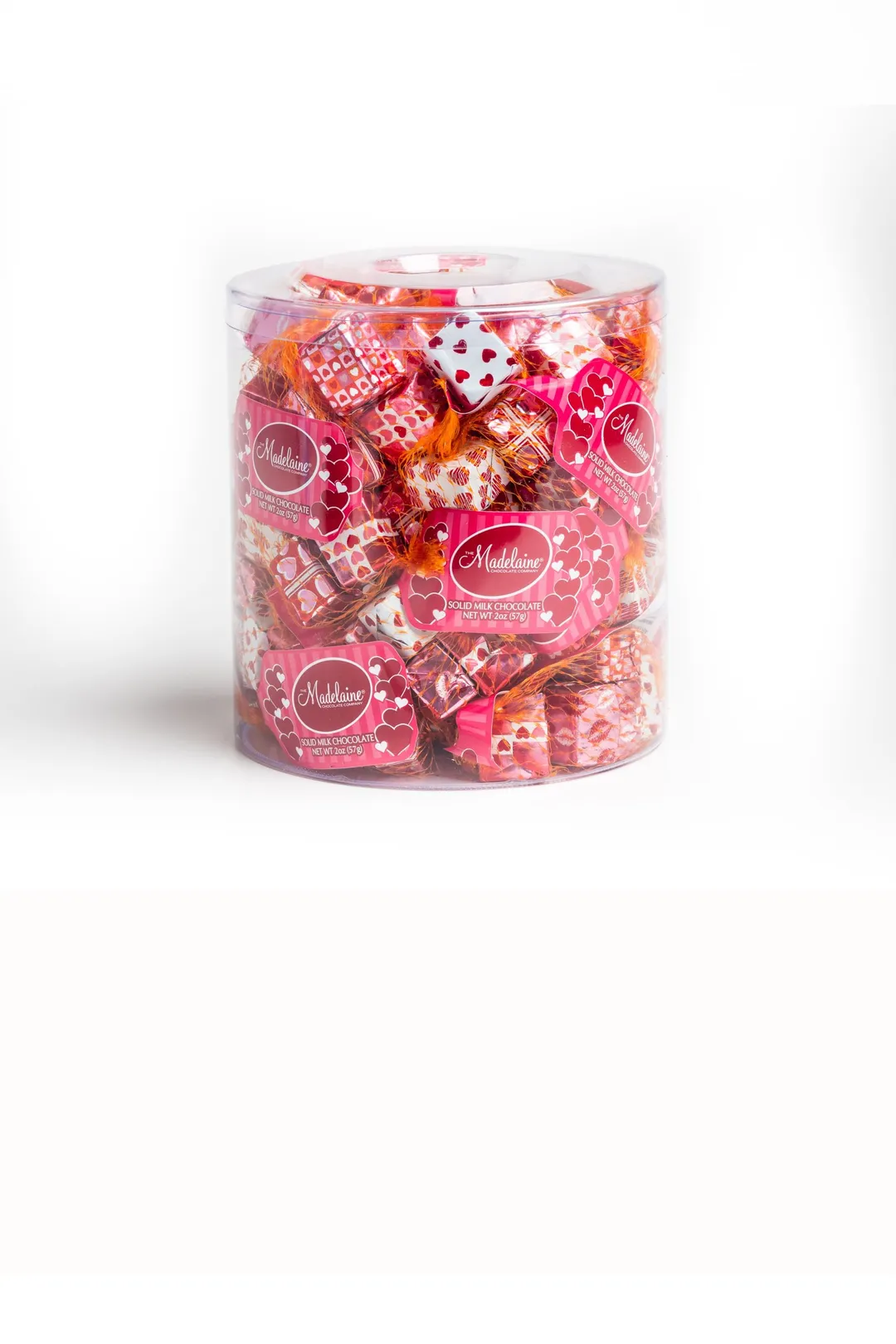 Madelaine Valentine Chocolate Present Mesh Bag Tub 2oz 24ct