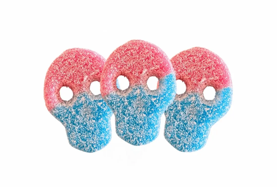 Matthijs Swedish Sour Veggie Fizzy Gummy Skulls 4.4 lb