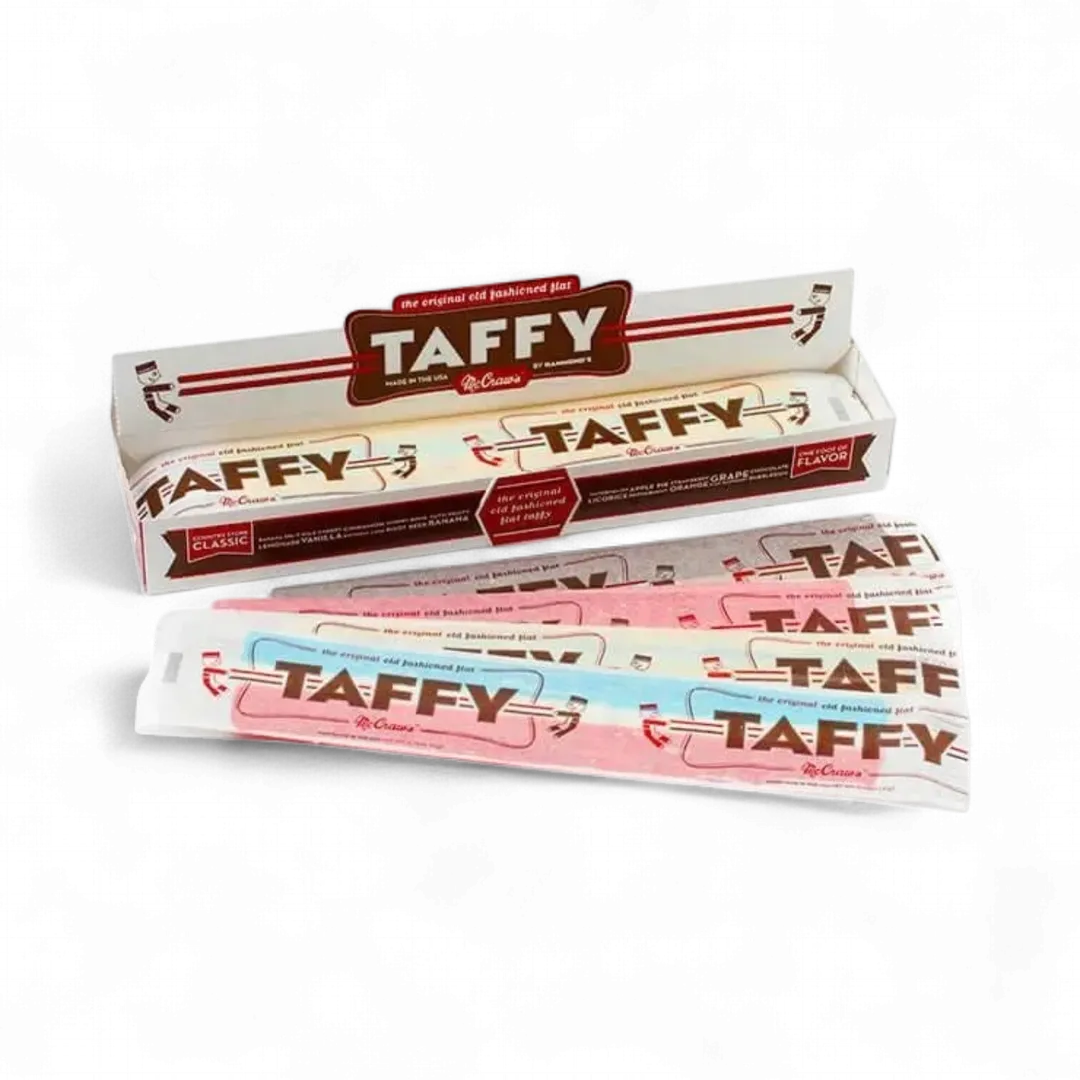 MCCRAW'S Giant Flat Taffy by Hammonds 0.75 oz 24 ct