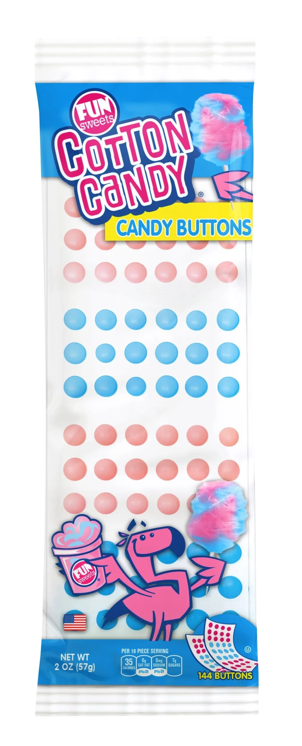 Mega Cotton Candy Button 1/2" 2 Sheet Packs 2oz 15ct