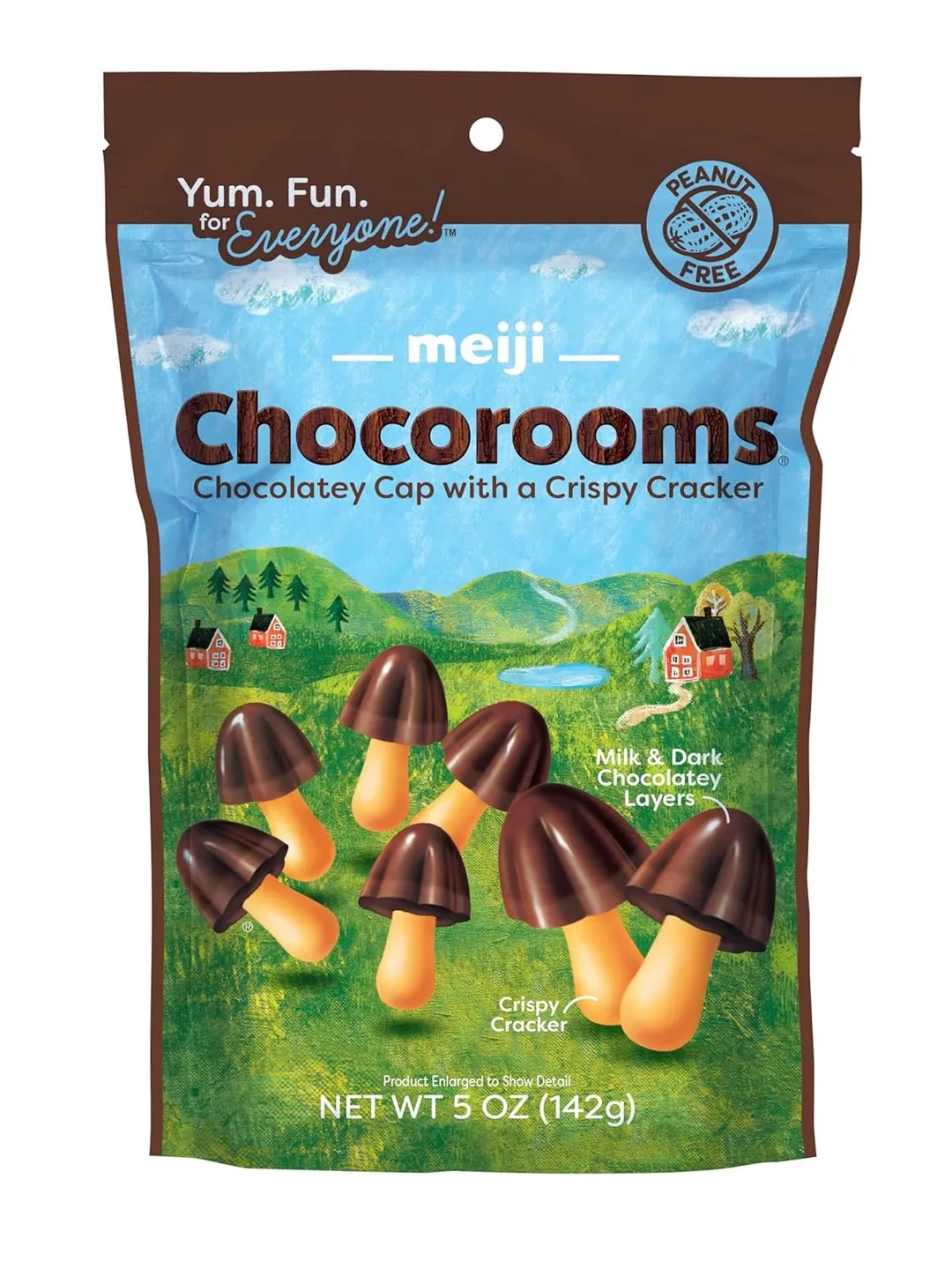 Meiji Chocorooms Chocolate Cracker Cookies 5 oz Bag 6ct