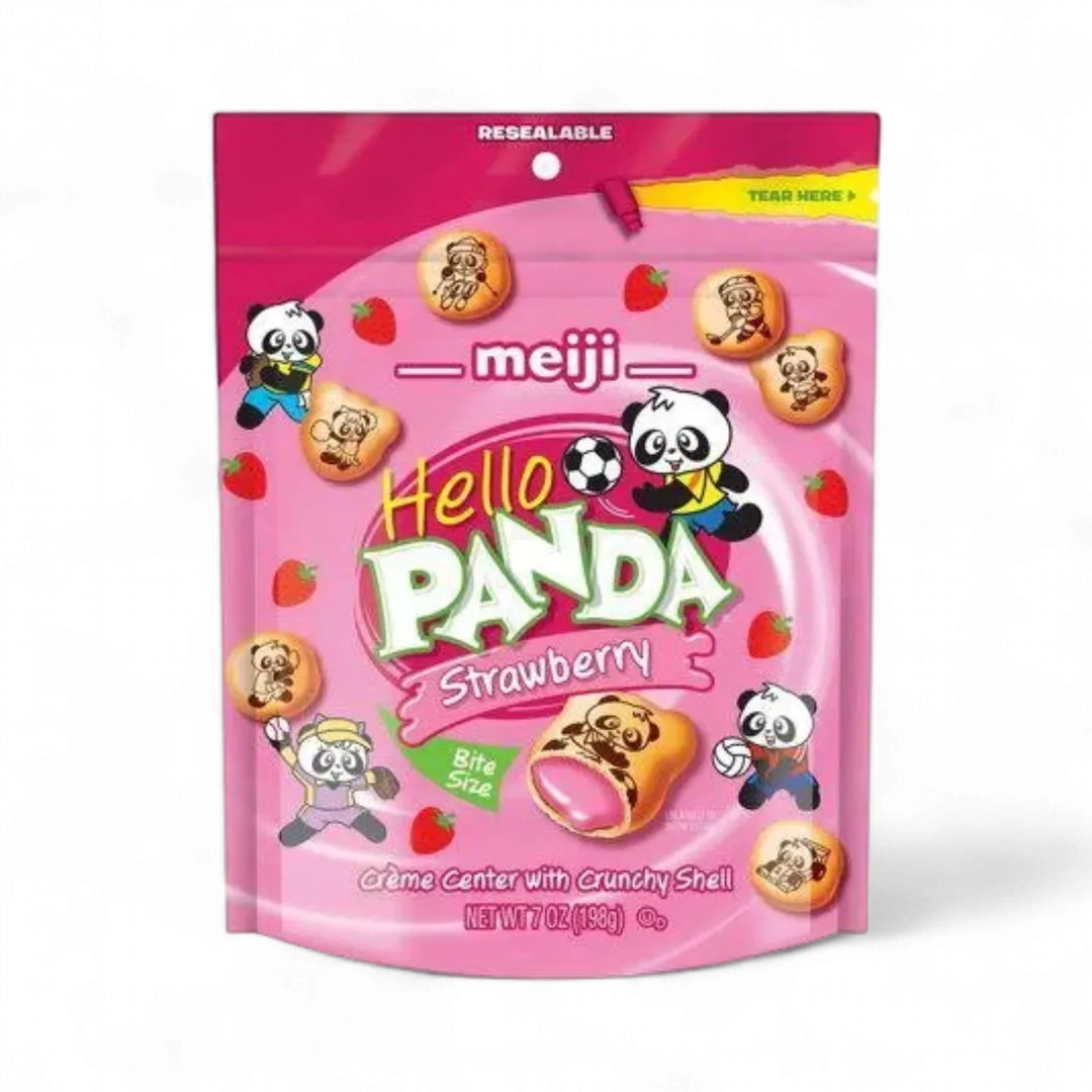 Meiji Hello Panda 6 Count 7 Ounce Tray Creme Center with Crunchy Shell