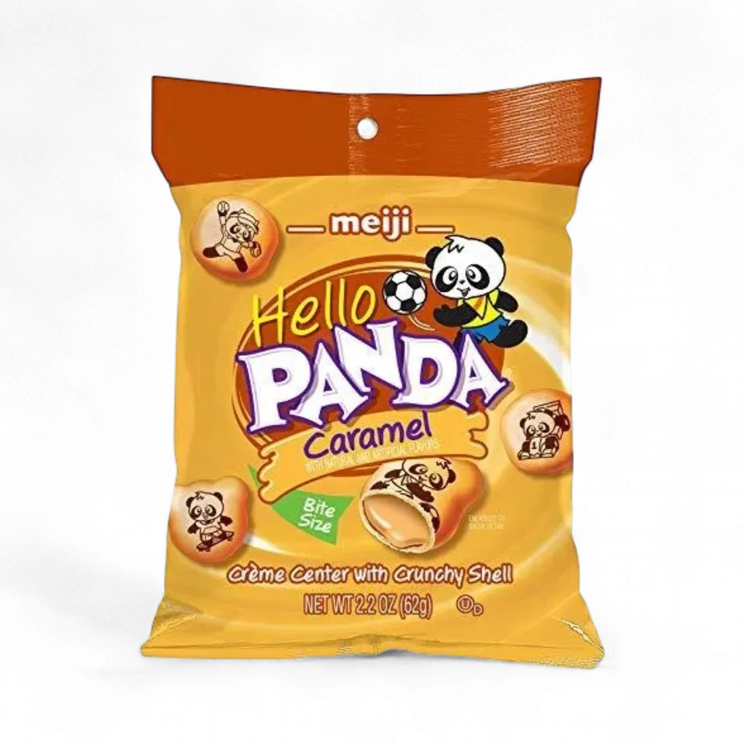 Meiji Hello Panda Caramel 6 Count 2.2 Ounce Bags Tray