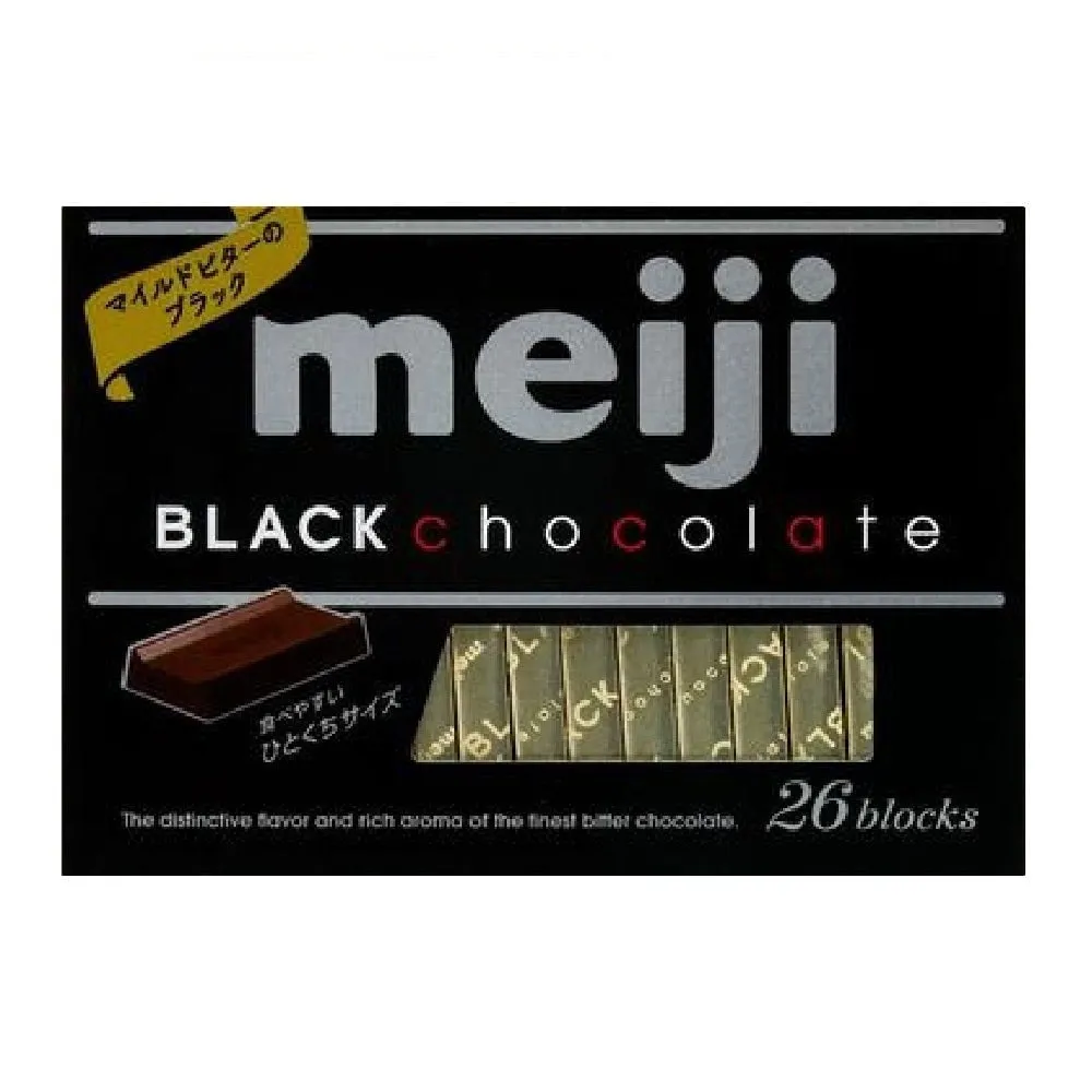 Meiji Japan BLACK Chocolate Bars 26 Block 4.2oz 6ct Tray