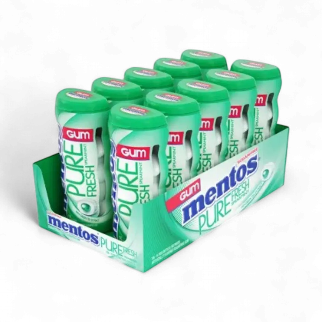 Mentos Gum Fresh Spearmint 10 count 15 piece bottles