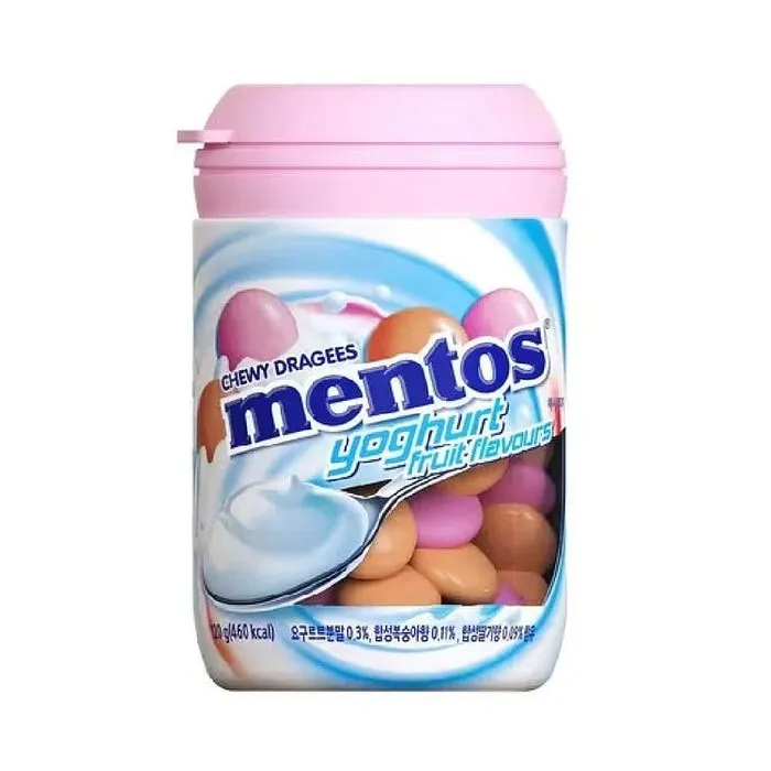 Mentos Korea Import Chewy Dragees Sour Mix 4.23 oz Cup 6ct Tray