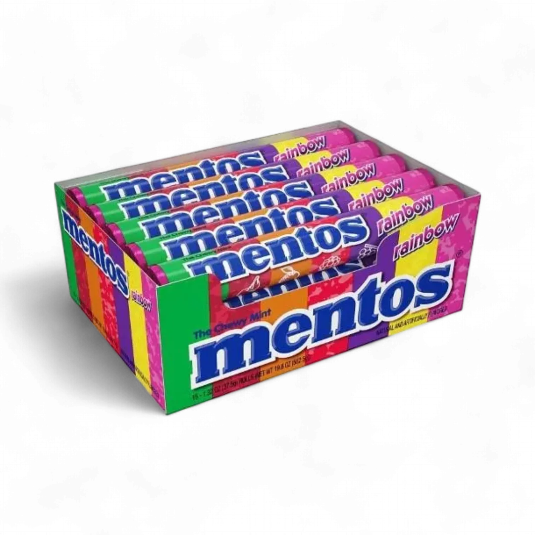 Mentos Rainbow Rolls 15 Count 1.32 Ounce Tray