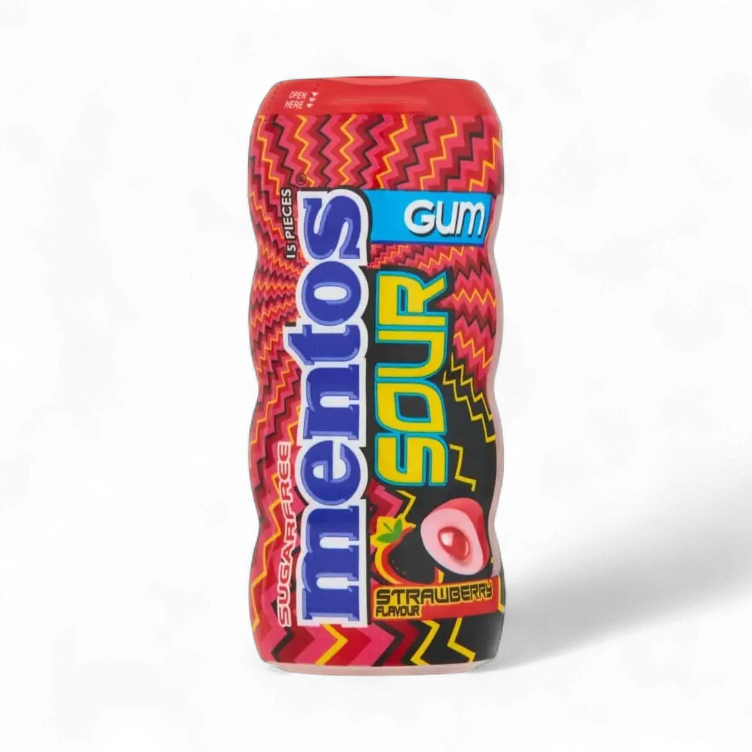 Mentos Sour Gum Strawberry Flavour 30g