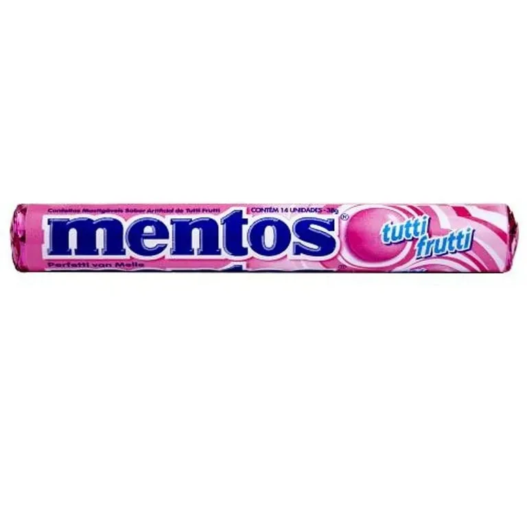 Mentos Tutti Frutti Fruit Chewy Candy Roll Import 16 ct Tray