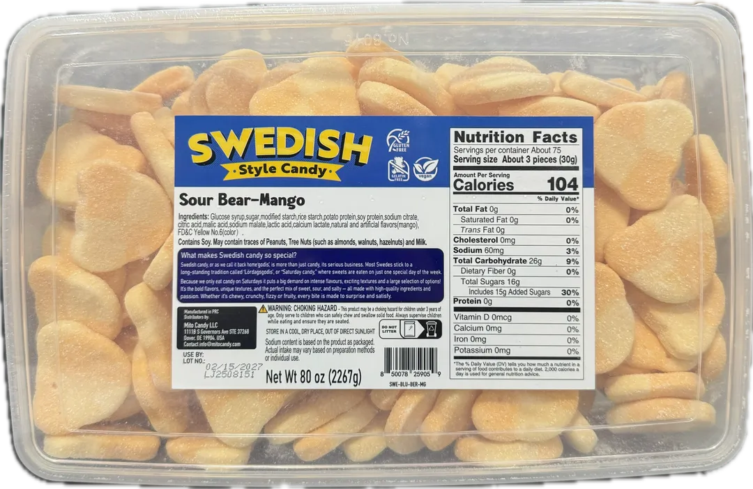 Mito Swedish Style Gummy Sour Bear Mango 5 lb