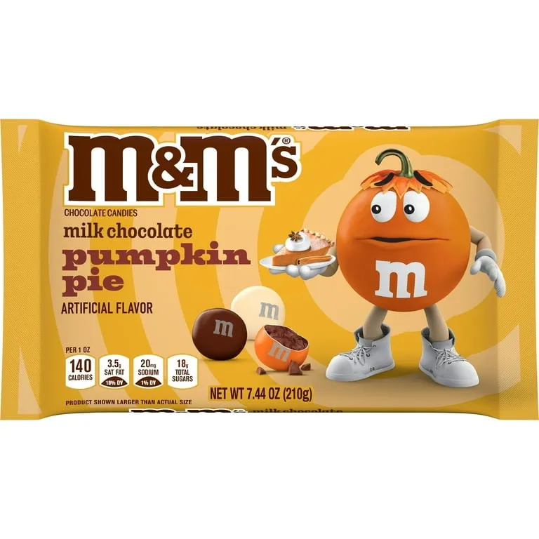 M&M Milk Chocolate Pumpkin Pie Limited Edition 7.44 oz Bag