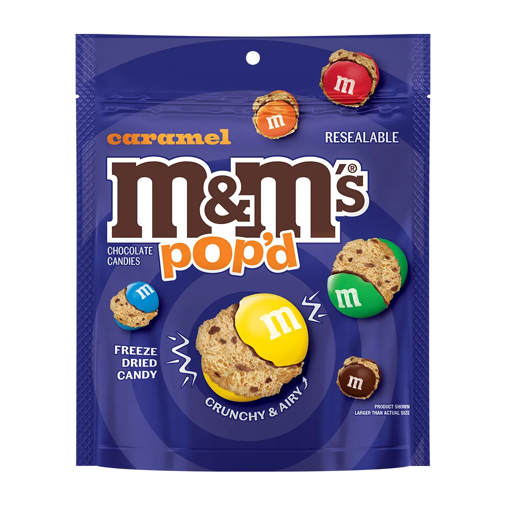 M&M'S Pop'd Caramel Chocolate Freeze Dry Candy 5.5 oz Bag