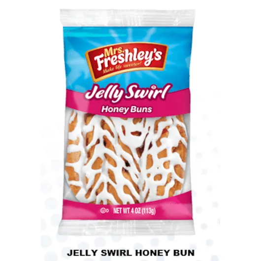 Mrs. Freshley's Jelly Swirl Honey Bun Danish 4 oz 9 Ct