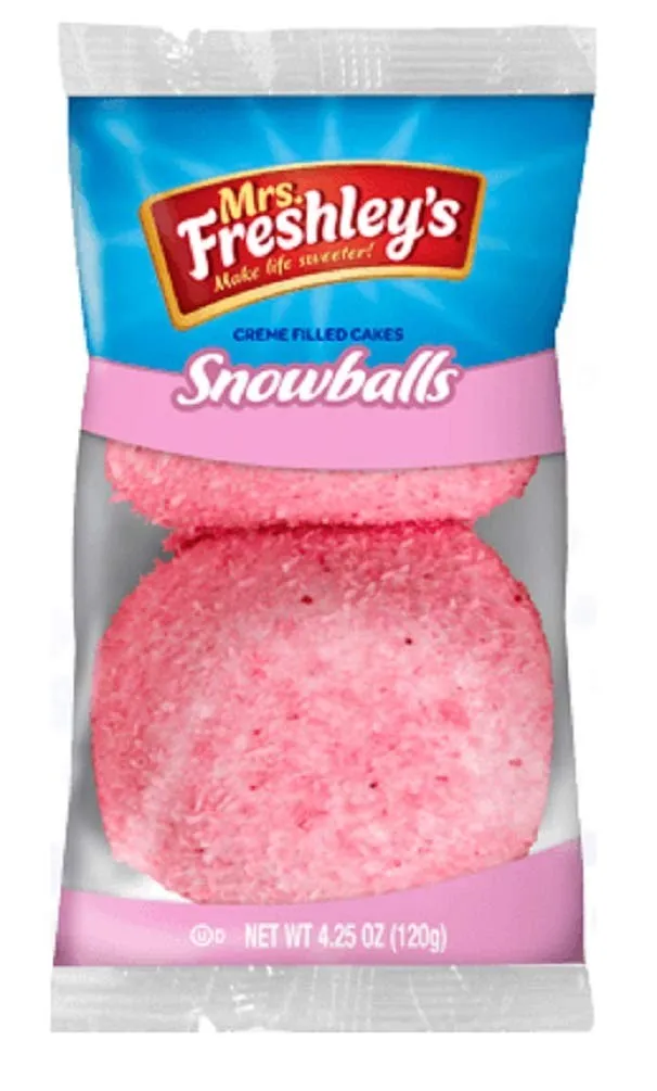 Mrs Freshleys Pink Snowball Cake 4.25 oz 6 ct Single Serve Box