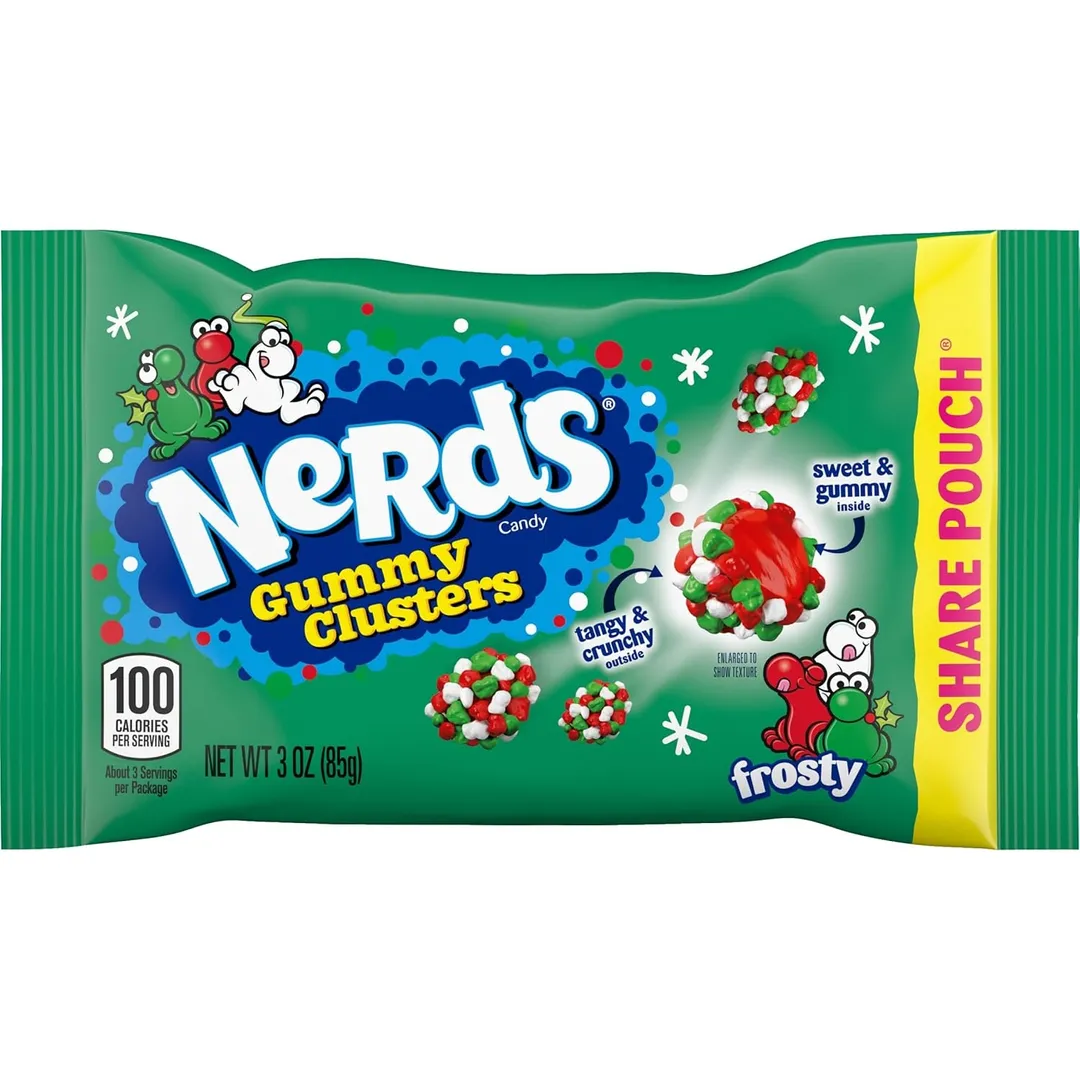Nerds Christmas Gummy Cluster Gummy Red Green 3 oz 12 ct
