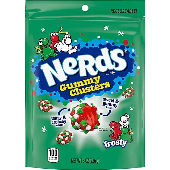Nerds Christmas Gummy Cluster Red Green White 8 oz Bag 6ct