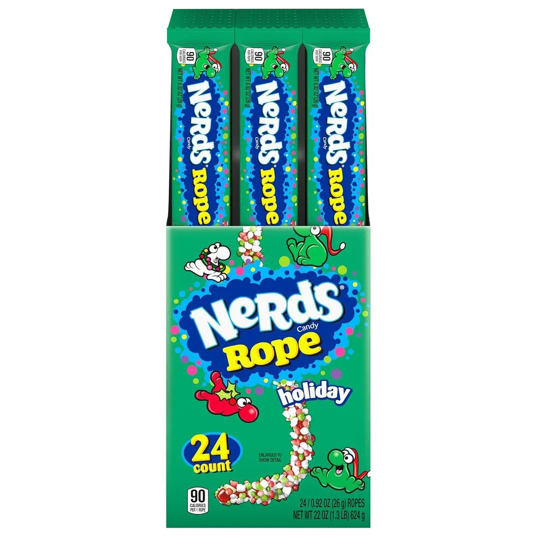 Nerds Christmas Holiday Rope Candy 0.92 Oz 24 ct