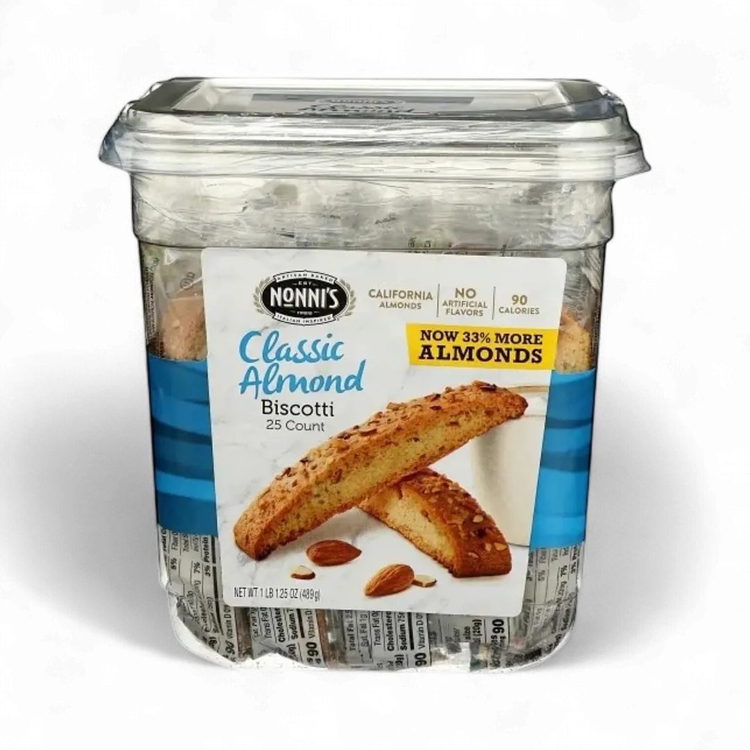 Nonni's Biscotti Almond Italian Cookie 25ct Bucket