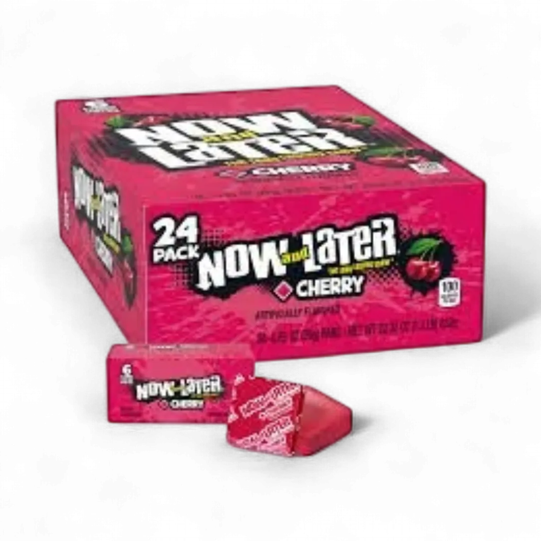 Now And Later Cherry 24 Count 0.93 Ounce Bars Tray