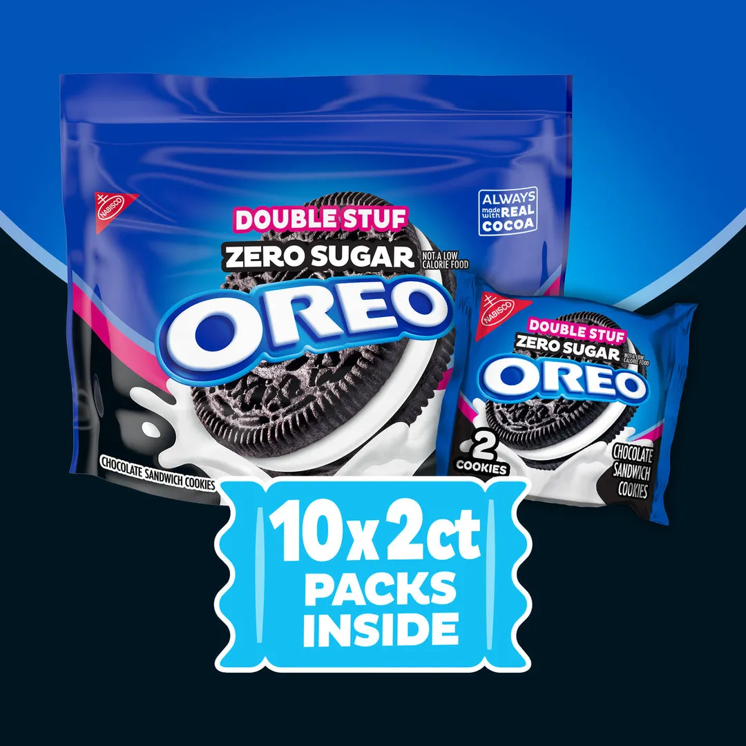 Oreo Zero Sugar Double Stuff Cookies 2ct 10 Pack Single Bag