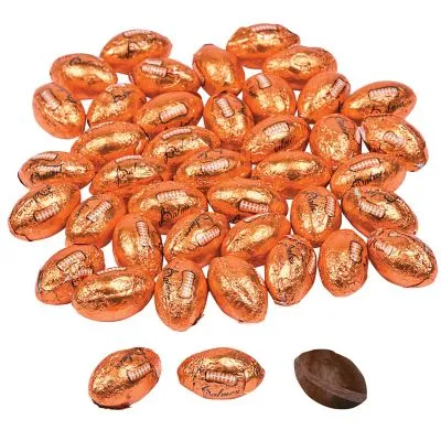 Palmer Chocolate Flavored Foil Football Balls 5 lbs