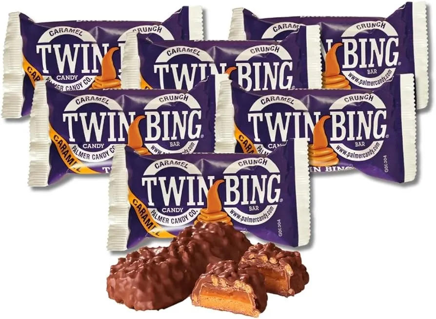 Palmers Twin Bing Chocolate Caramel Nougat Candy Bar 36ct