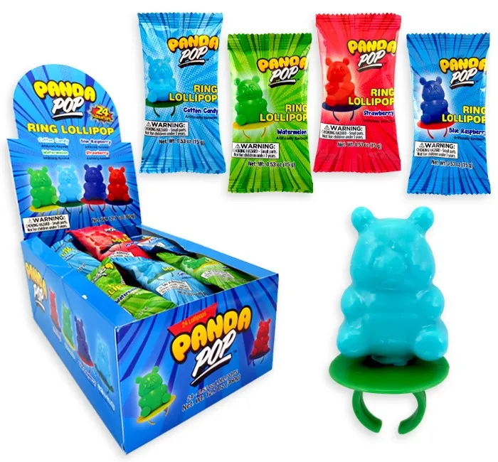Panda Bear Ring Lollipop 24 ct Tray