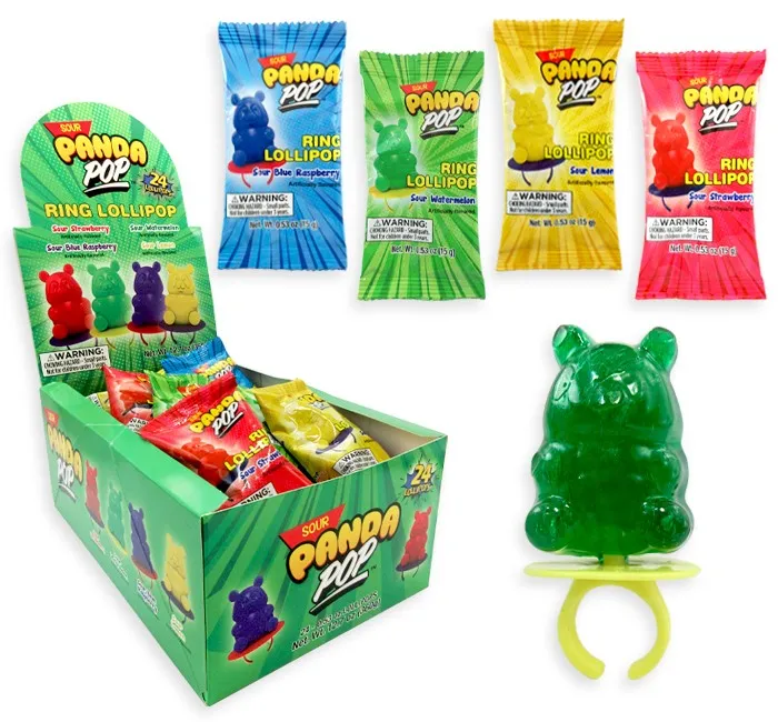 Panda SOUR Bear Ring Lollipop 24 ct Tray