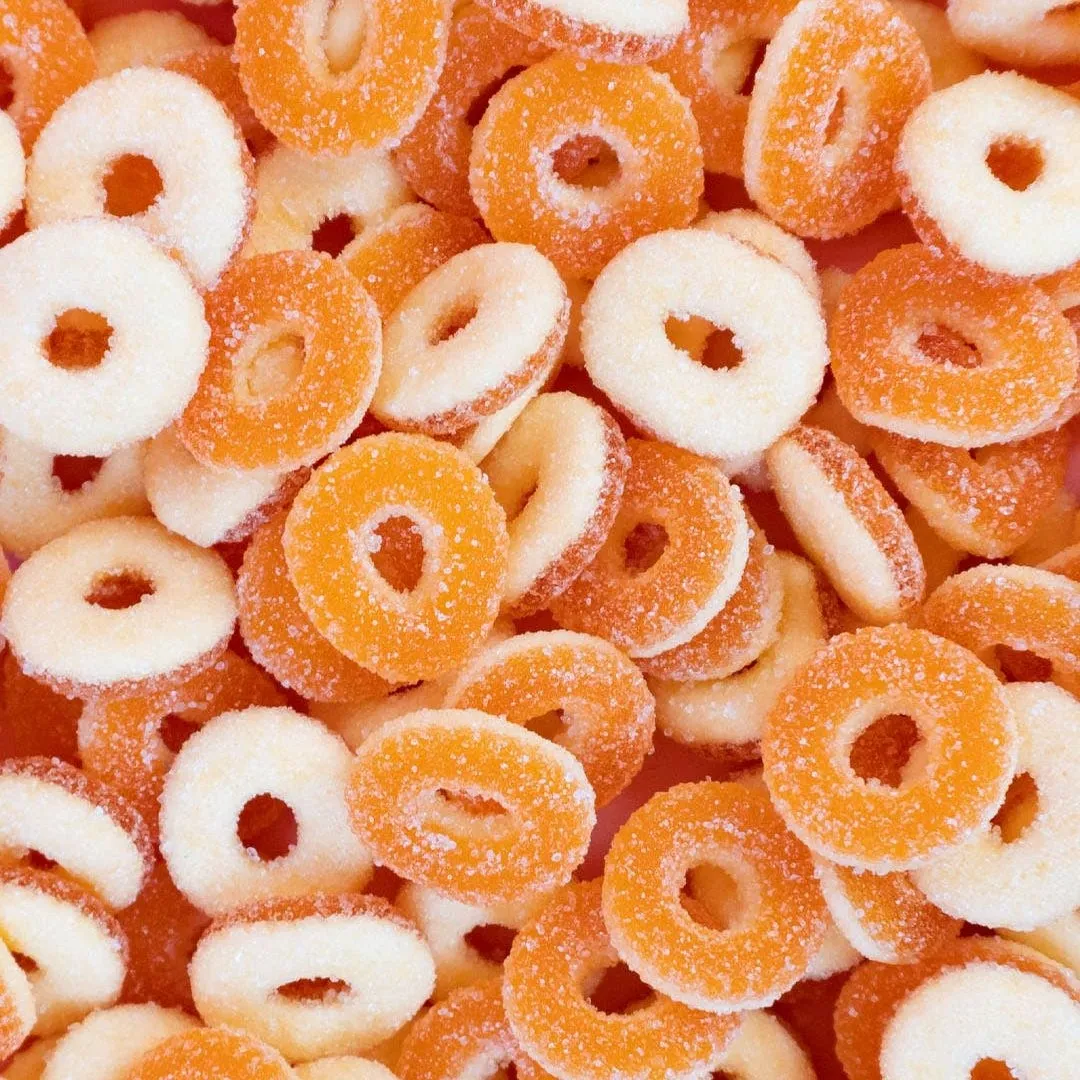 Pandy Swedish Mini Peach Gummy Rings Sugar Free 7.06 lb