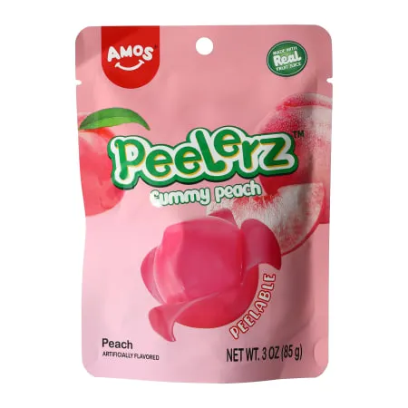 Peelerz Gummy Peach 12 Count 3 Ounce Bags