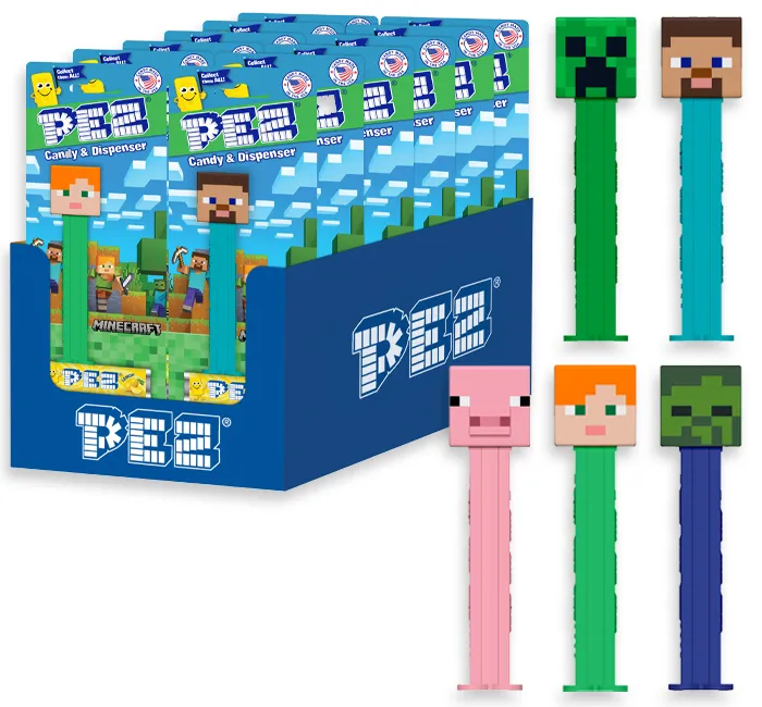 Pez Minecraft Candy Dispensers Blister Pack 12 ct Tray variant