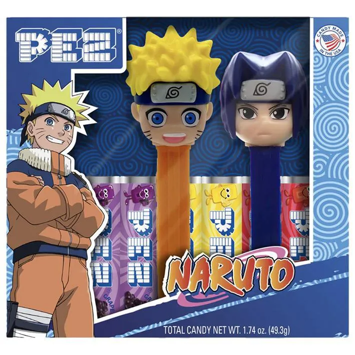 Pez Naruto Sasuke Twin pack Manga Candy Dispenser 1.74 oz Box