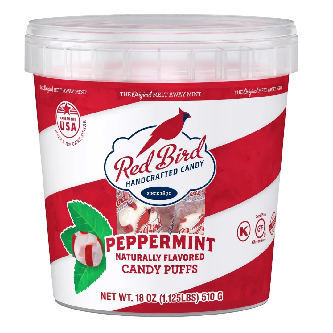 Piedmont Tub Red Bird Peppermint Puffs Mint 18 oz Tub
