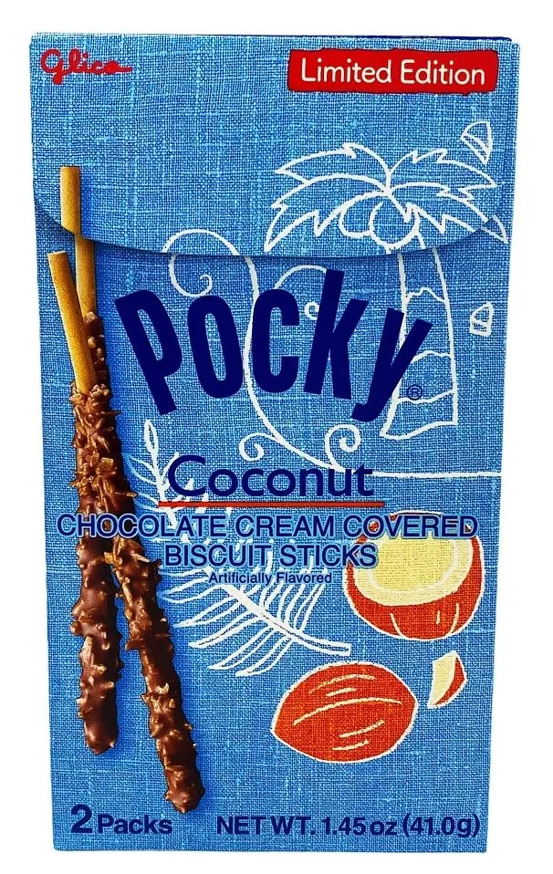 Pocky Coconut Chocolate Biscuit Sticks 1.71 oz 10ct Limited Edition