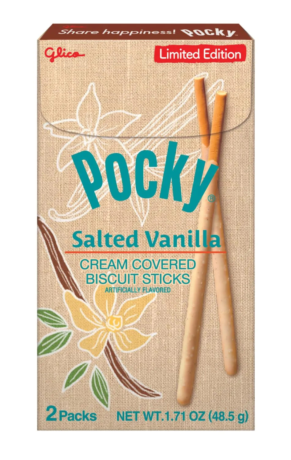 Pocky Salted Vanilla Cream Biscuit Sticks 1.71 oz 10ct Limited Edition