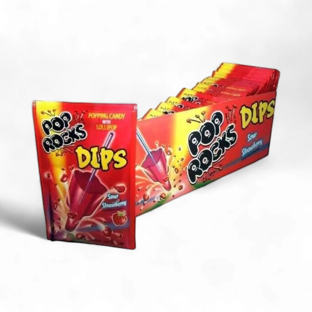 Pop Rocks Dips Sour Strawberry 18 Count 0.63 Ounce