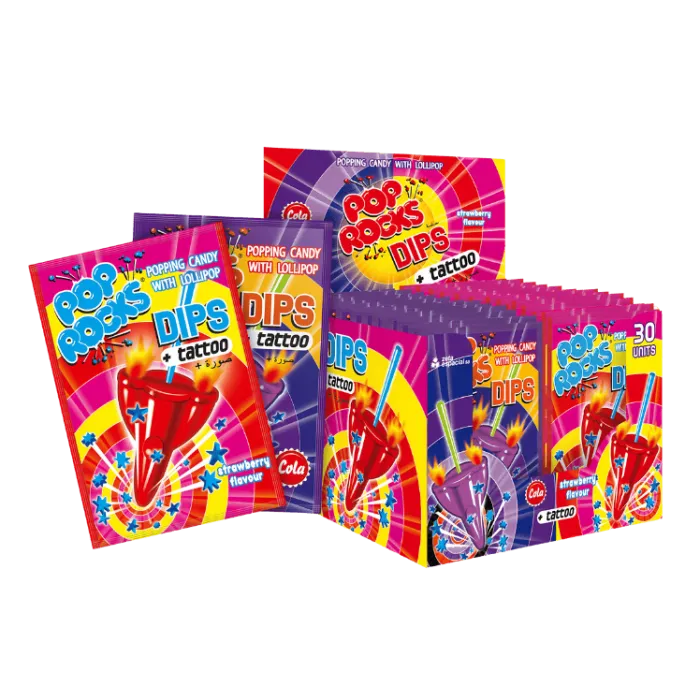 Pop Rocks Import Rocketship Dips Cola & Strawberry 30 ct