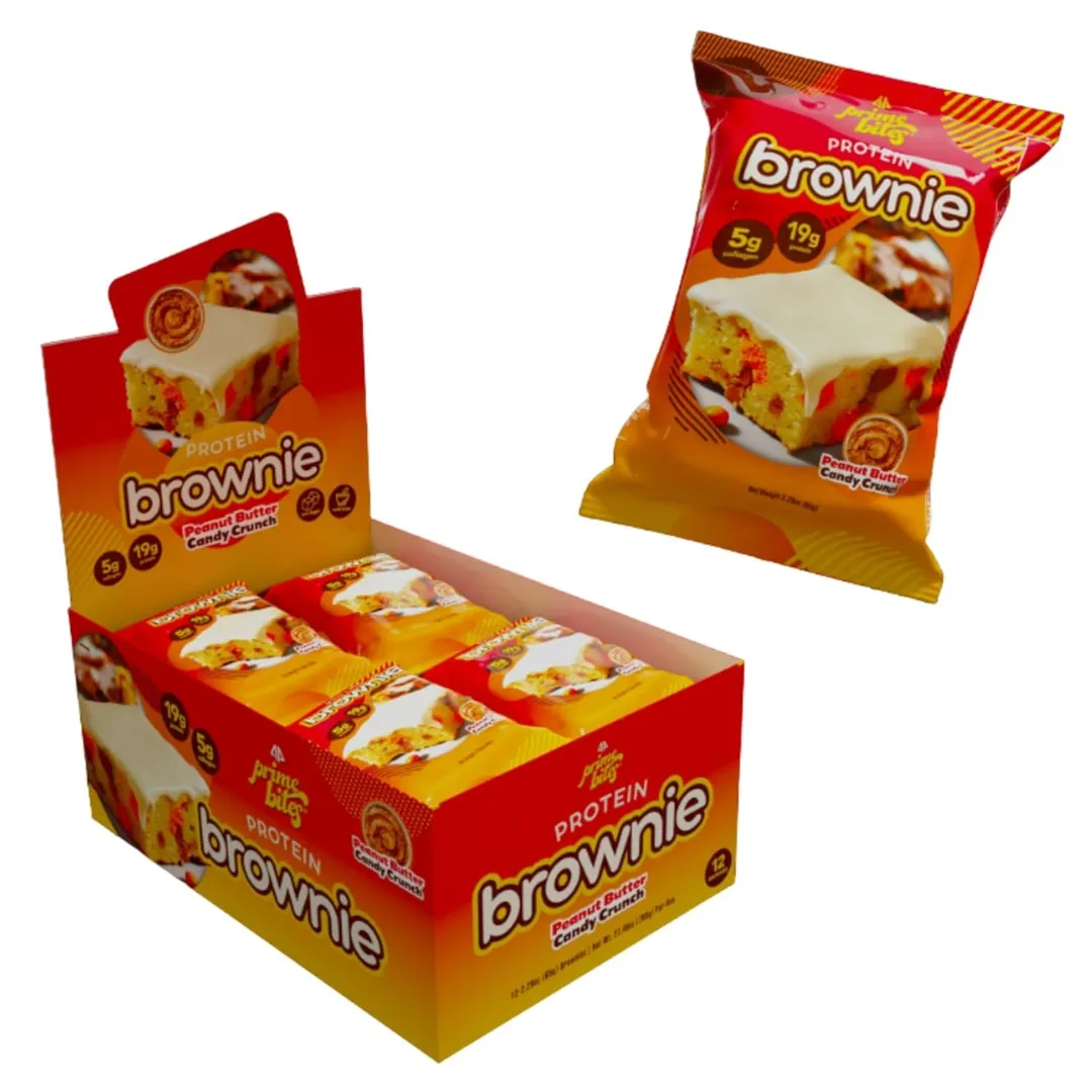 Prime Bites Protein Brownie Peanut Butter Candy Crunch 2.29 oz 12 ct