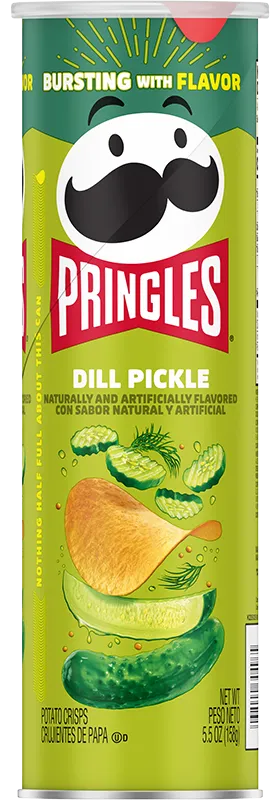 Pringles Chips Dill Pickle 5.5 oz Can 3 Pack